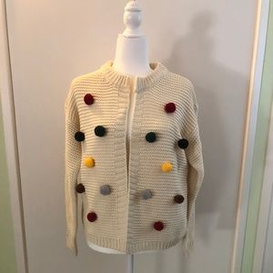 Adorable Pom-Pom Cardigan